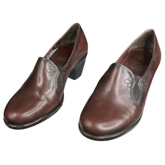Dansko Women’s Beth Brown Leather Slip On Clog Heels Size 36 US 5.5/6 - Picture 6 of 11